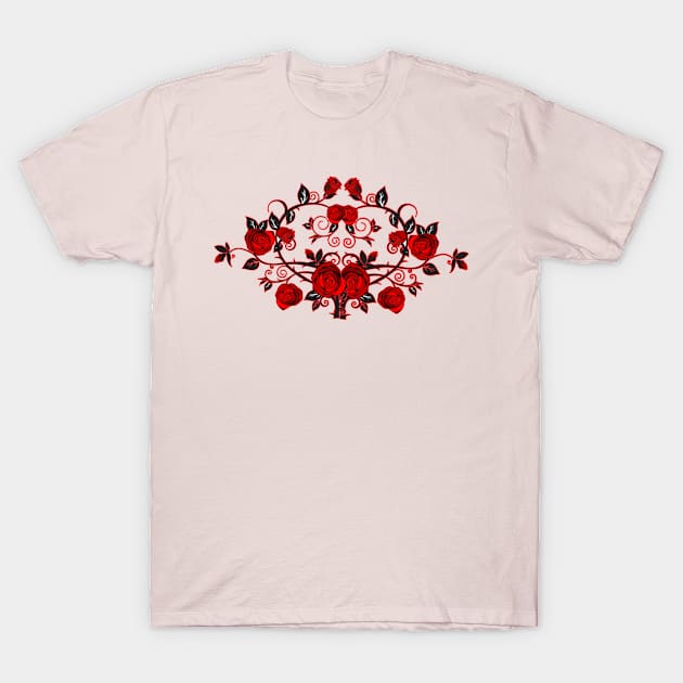 Heart of Roses T-Shirt by ladyshiro42